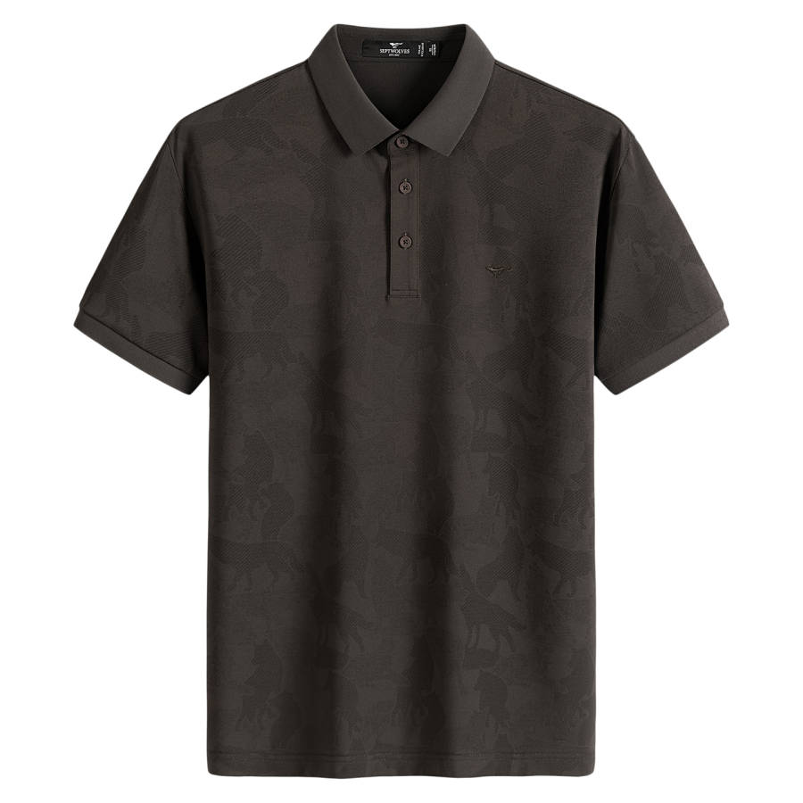 SEPTWOLVES Polo Shirts Men's Dark Brown Lapel Moderate Other