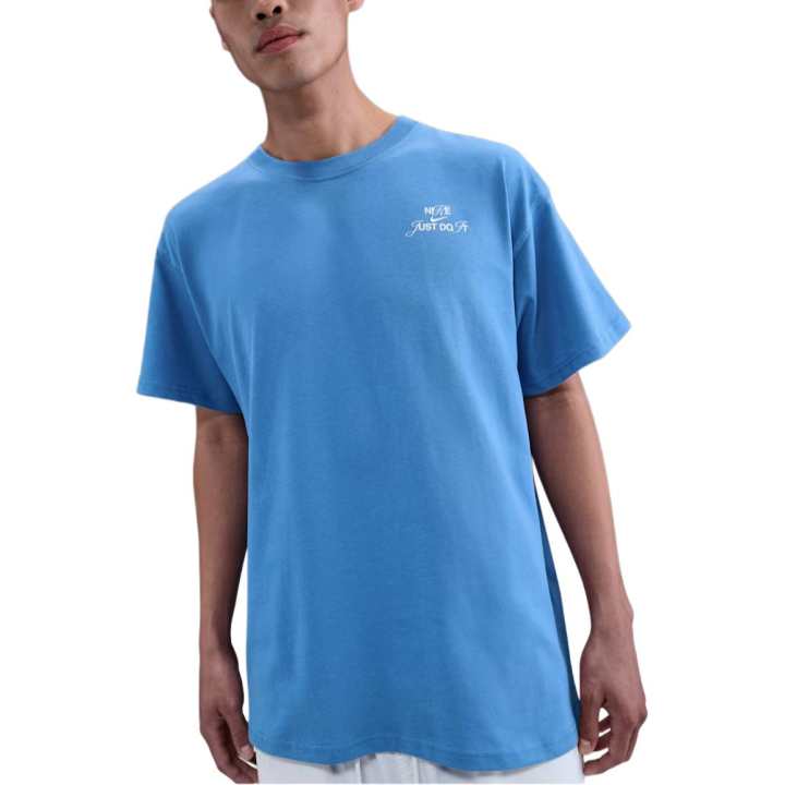 Nike Nike Sportswear T Shirts Men's Starry Blue Crew Neck Moderate Straight Fit