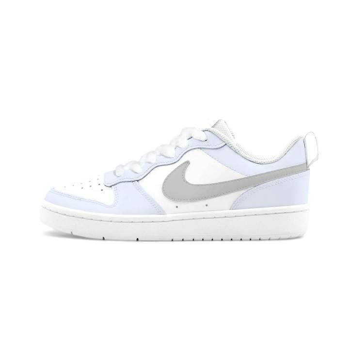 Nike Nike Court Borough 2 Light Gray Sea Salt Leather Low top Skateboard Shoes Unisex Blue