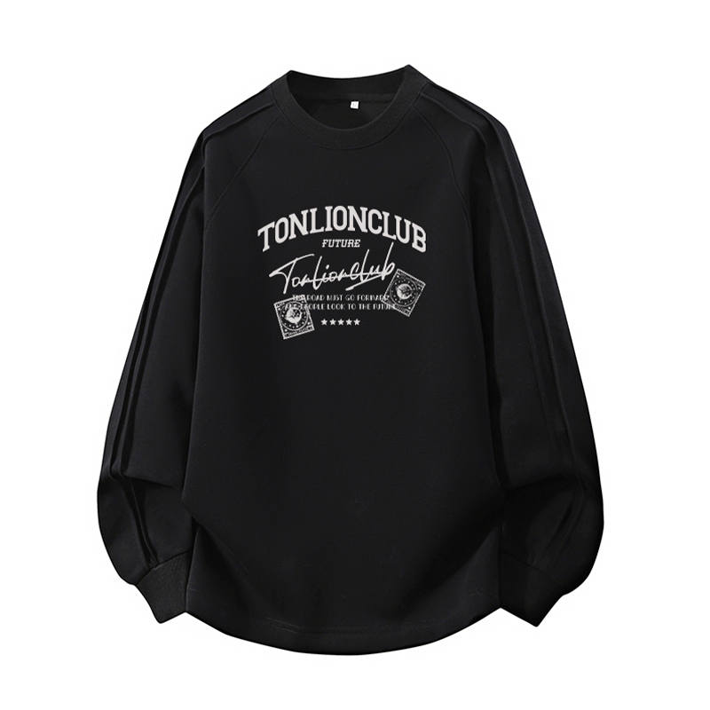 Tonlion Sweatshirts Unisex Crew Neck Moderate Regular