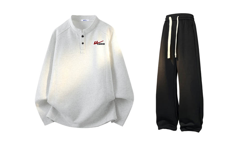 WARRIOR WARRIOR Sweatshirt Sets Unisex Henry Collar Moderate