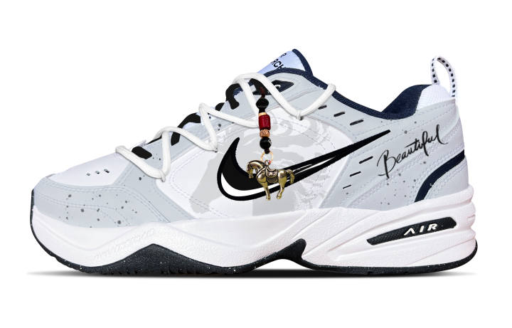 Nike Nike Air Monarch 4 Cushioning Abrasion Resistant Slip Resistant Low top Chunky Sneakers Unisex Gray