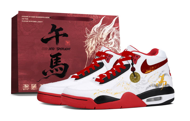 Nike Nike Flight Legacy Abrasion Resistant Mid top Vintage Basketball Shoes Unisex Red