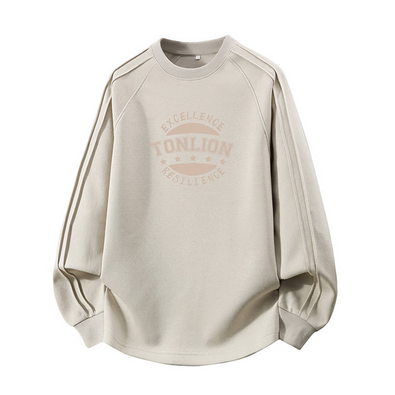 Tonlion Sweatshirts Unisex Crew Neck Moderate Regular