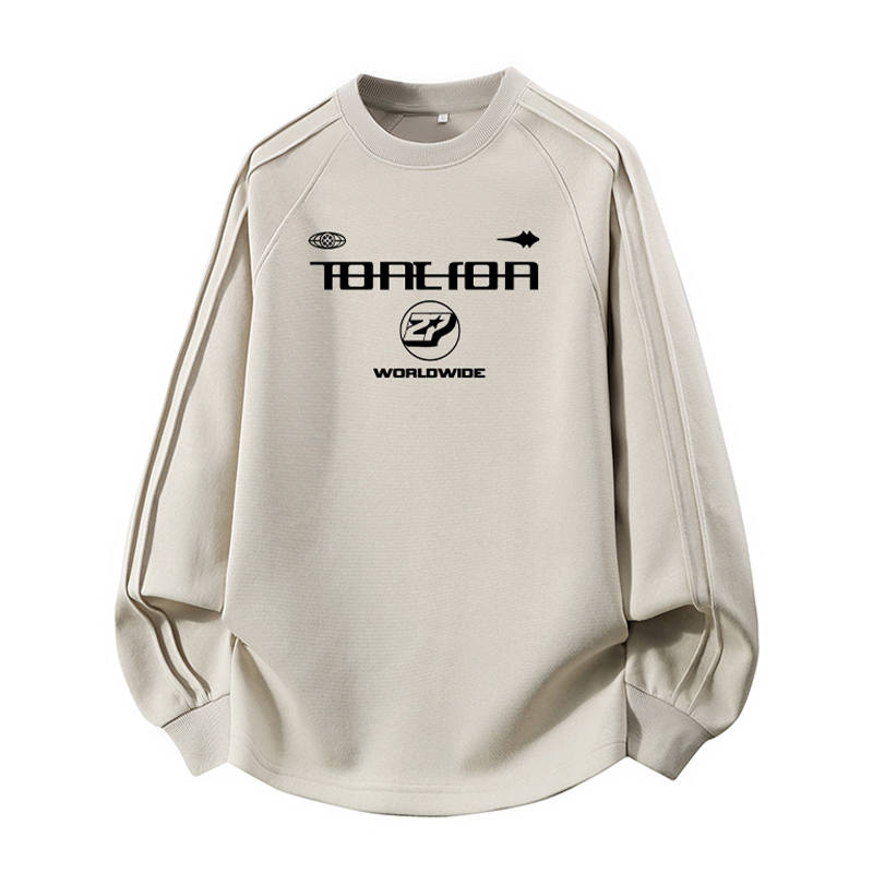 Tonlion Sweatshirts Unisex Crew Neck Moderate Regular