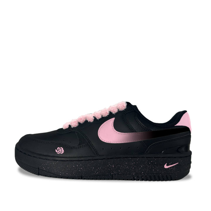 Nike Nike Gamma Force Velvet Rose Pink Synthetic Leather Abrasion Resistant Low top Skateboard Shoes Unisex Black