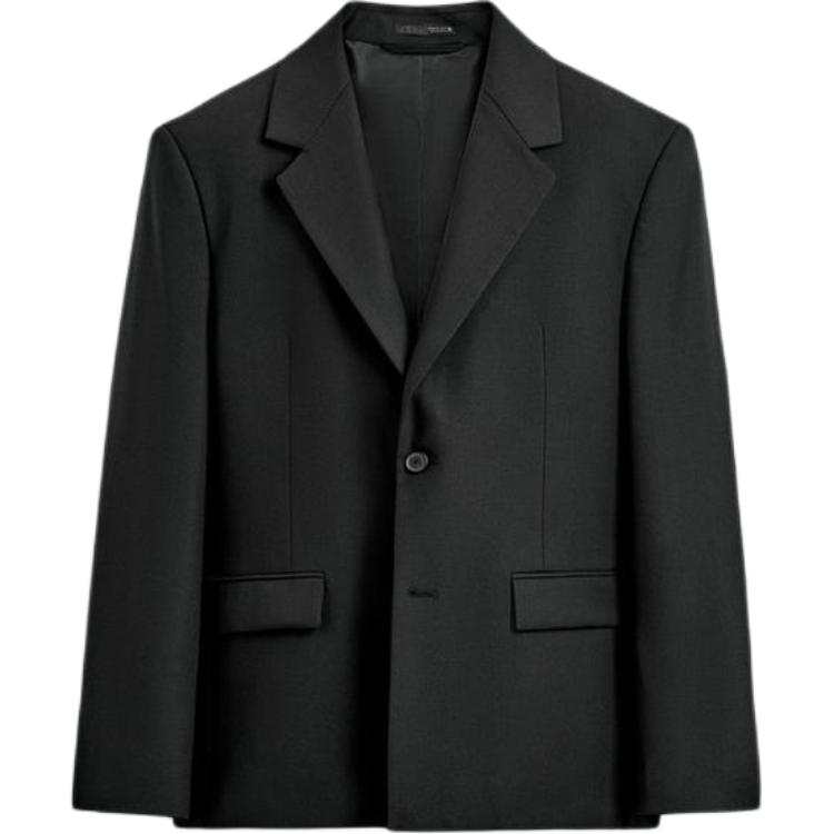 ZARA Business Suits Men's Black Suit Collar Moderate Business Suit