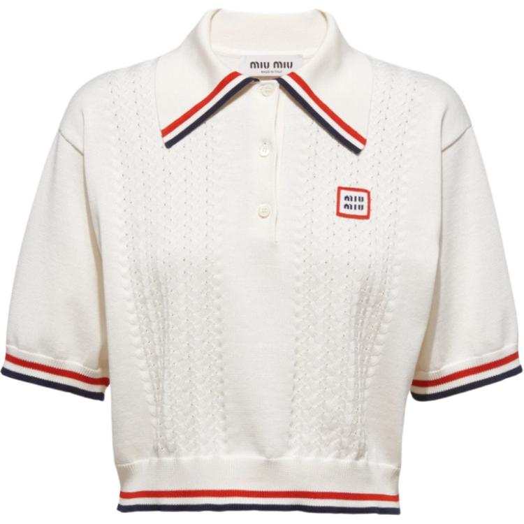 MIU MIU SS23 Polo Shirt Women's White