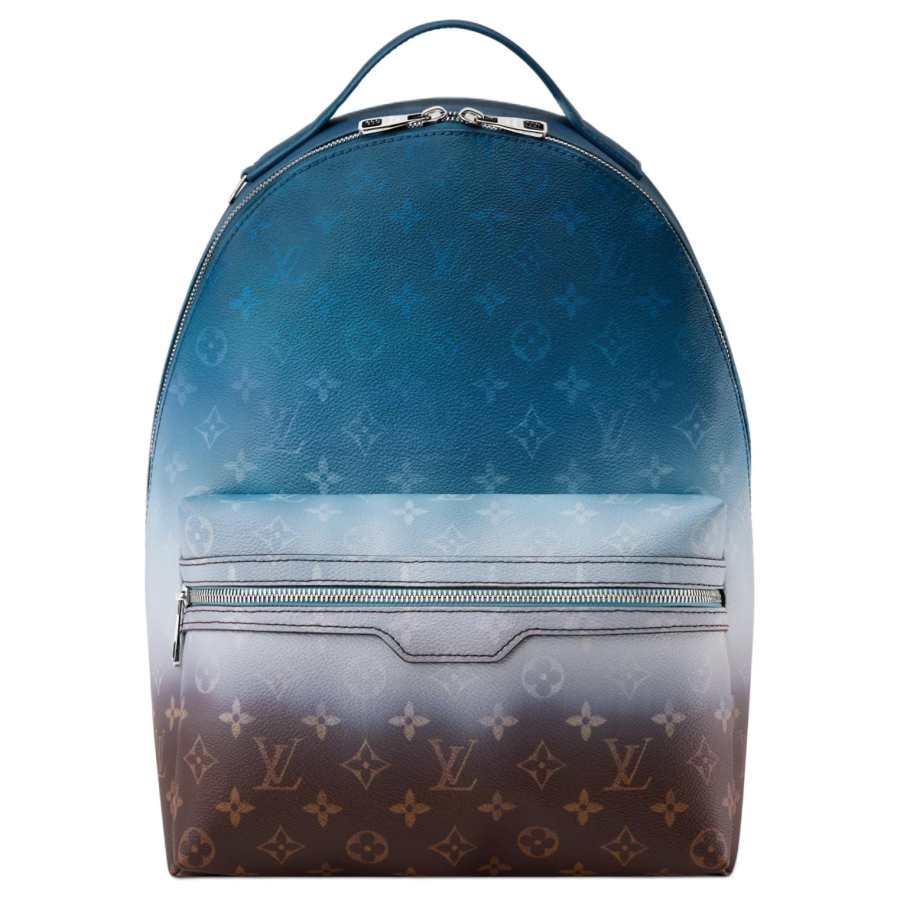 LOUIS VUITTON Discovery Monogram Pigment Coated Canvas Backpack Small Men's Blue & Brown