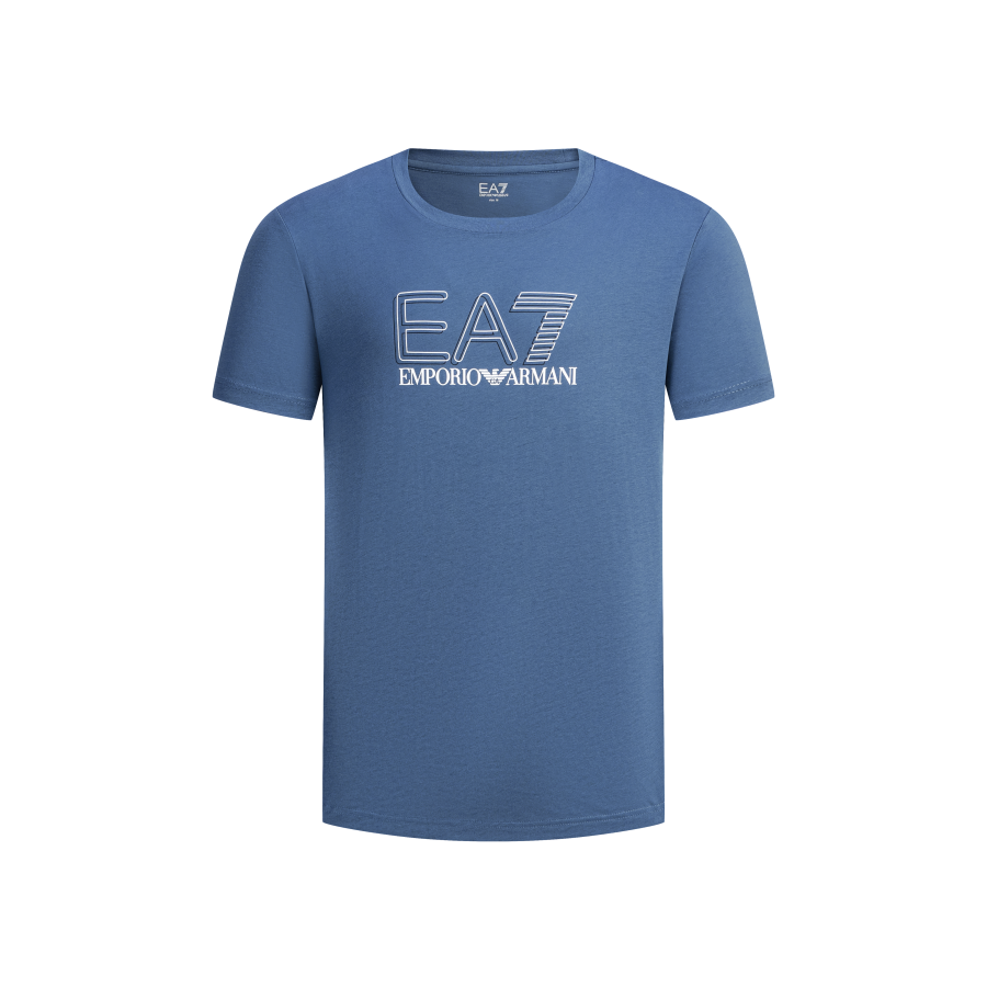 EMPORIO ARMANI T Shirts Men's Blue Crew Neck Thin Straight Fit