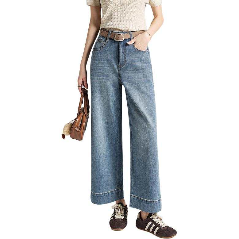 Tonlion Jeans Women's Medium Denim Blue Moderate Wide Leg Pants
