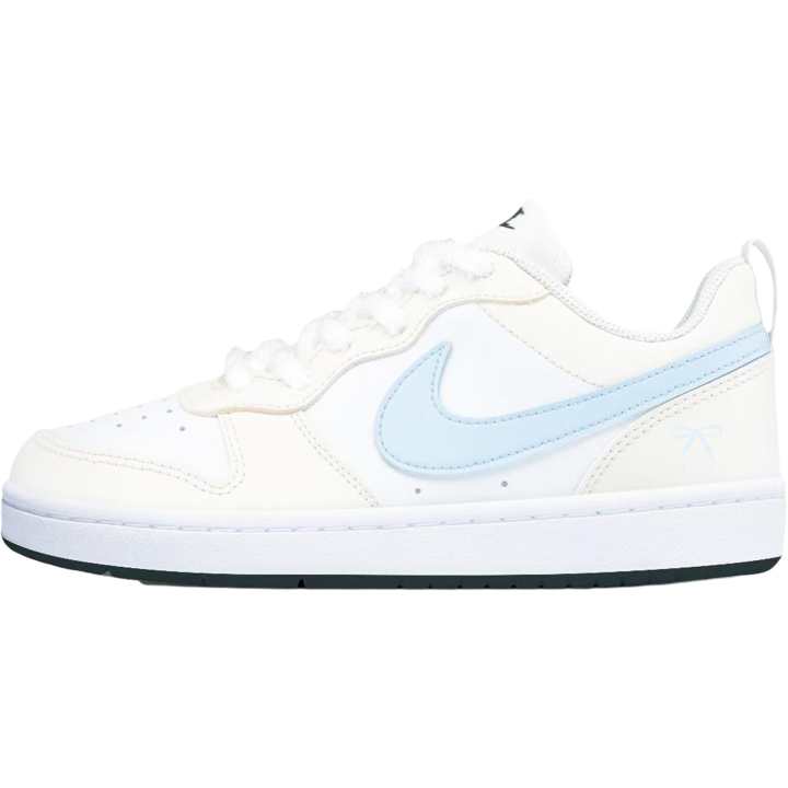 Nike Nike Court Borough Light Blue Bowknot Synthetic Leather Cushioning, Wear Resistant Low top Skateboard Shoes Yellow