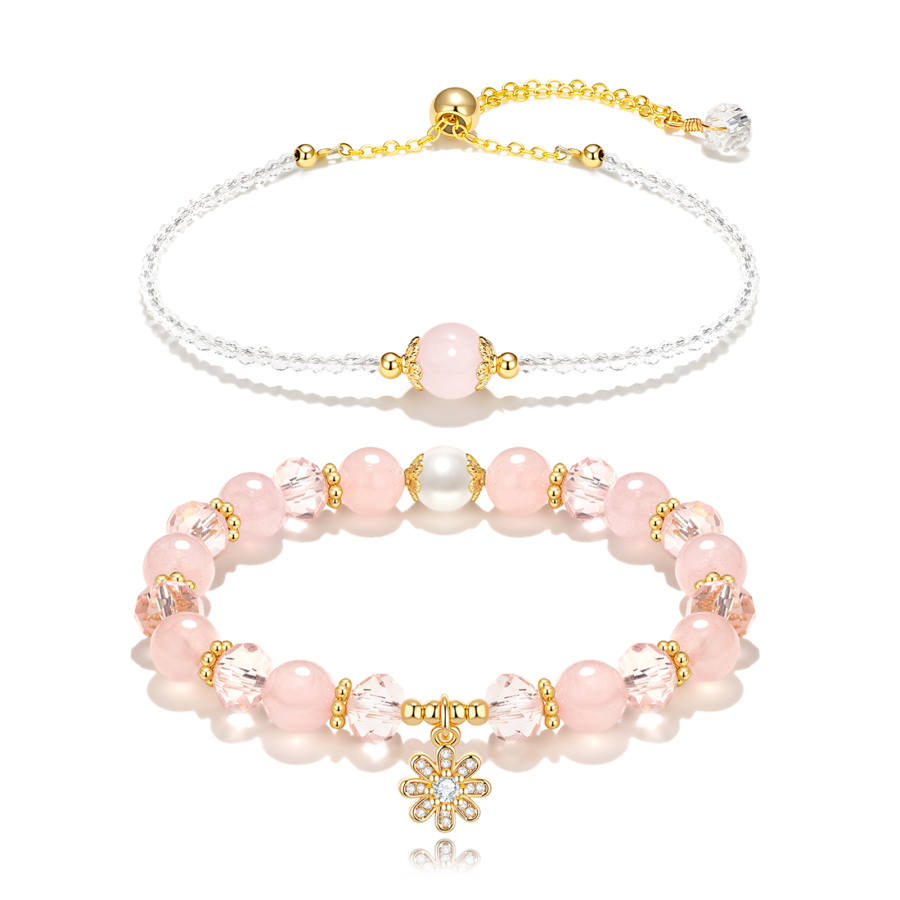 Barbie Pink Crystal Beaded Bracelets Women's