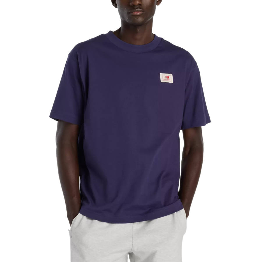 New Balance New Balance T Shirts Men's Boysenberry Crew Neck Moderate Straight Fit