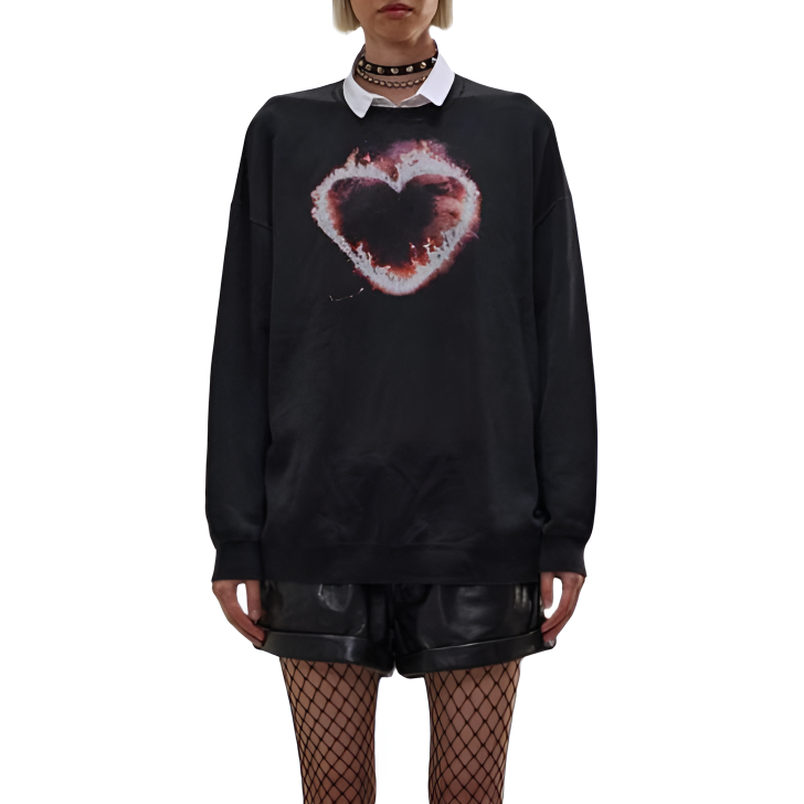R13 Sweatshirts Women's Black Crew Neck Moderate