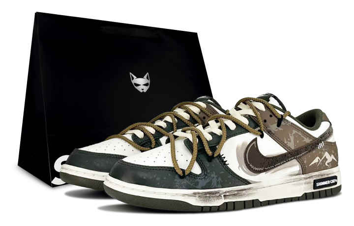 Nike Nike Dunk Erosion, Shimmery Cat, Special Shoe Box Abrasion Resistant Low top Skateboard Shoes Unisex