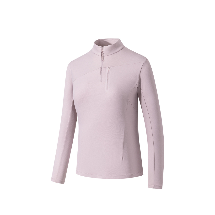 ANTA Knitwear Women's Cherry Mist Pink Stand Collar Moderate
