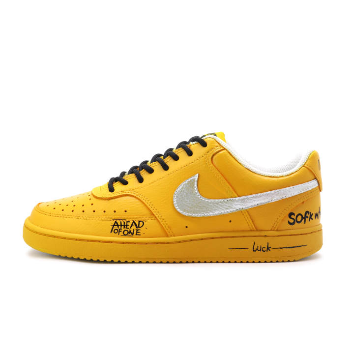 Nike Nike Court Vision Yellow Trend Graffiti, Fashion Trend, Comfortable Versatile Synthetic Leather