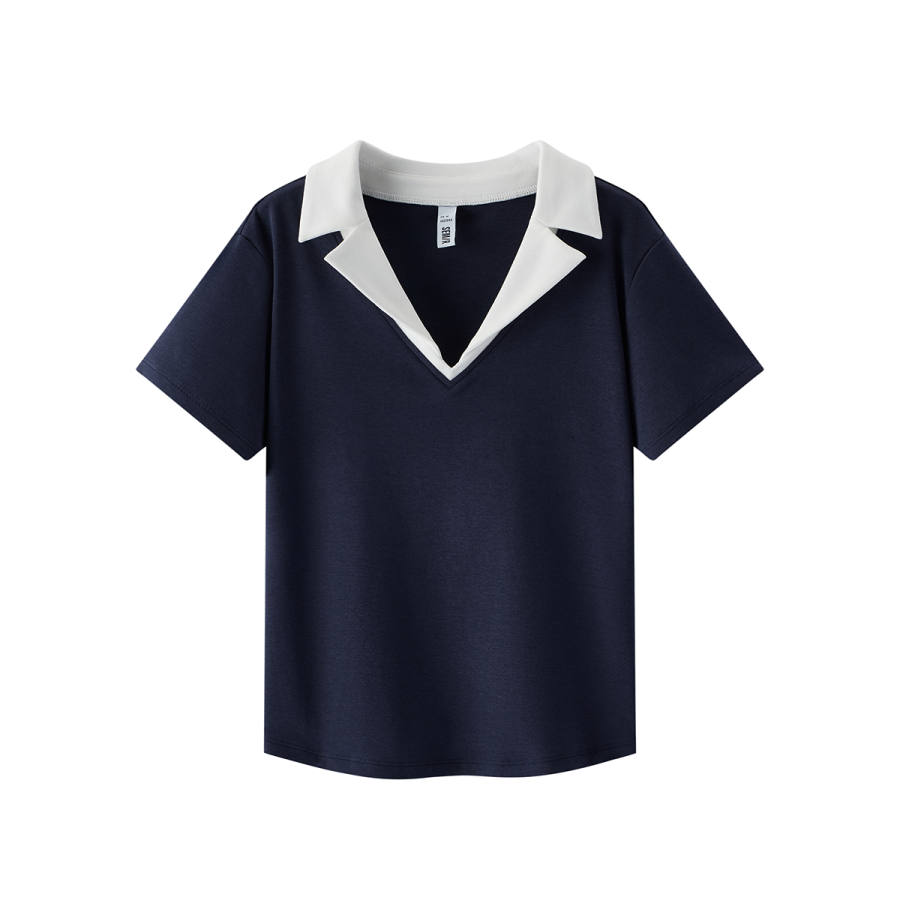 Semir Polo Shirts Women's V Neck Moderate Nipped In Waist