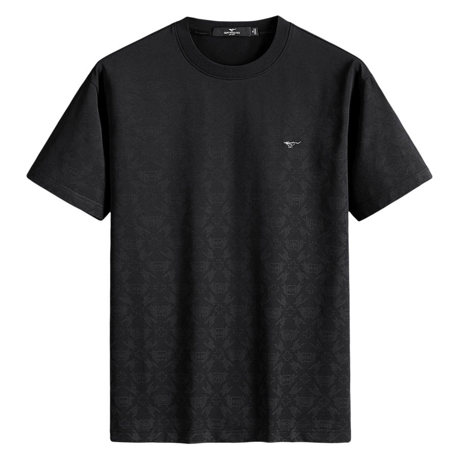 SEPTWOLVES T Shirts Men's Black Crew Neck