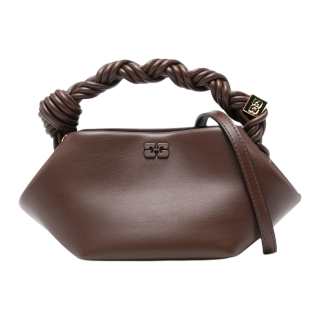 Ganni twisted-handle logo tote bag