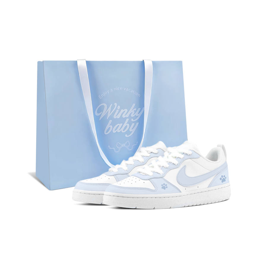 Nike Nike Court Borough Meowth Blue Cat, Bug 2 Manufacturing Leather Cushioning Abrasion Resistant Slip Resistant Low top