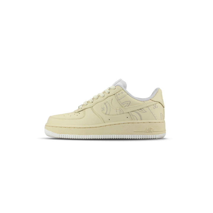 Nike Nike Air Force 1 Abrasion Resistant Slip Resistant Low top Skateboard Shoes Unisex Beige