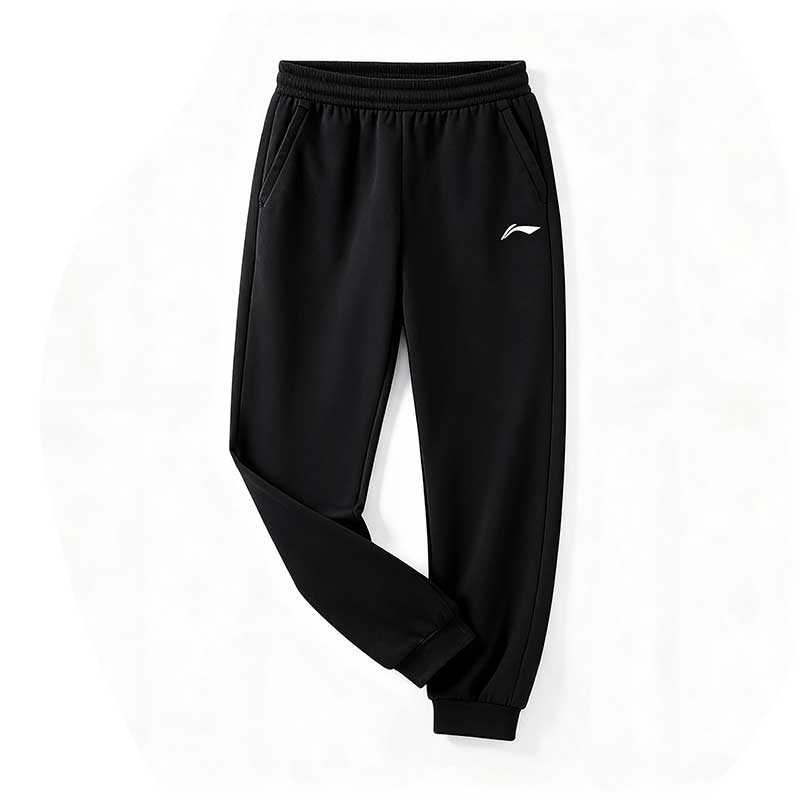 Li-Ning Li Ning Casual Pants Unisex Fashion Comfort Style Black Thickened Straight Fit Pants