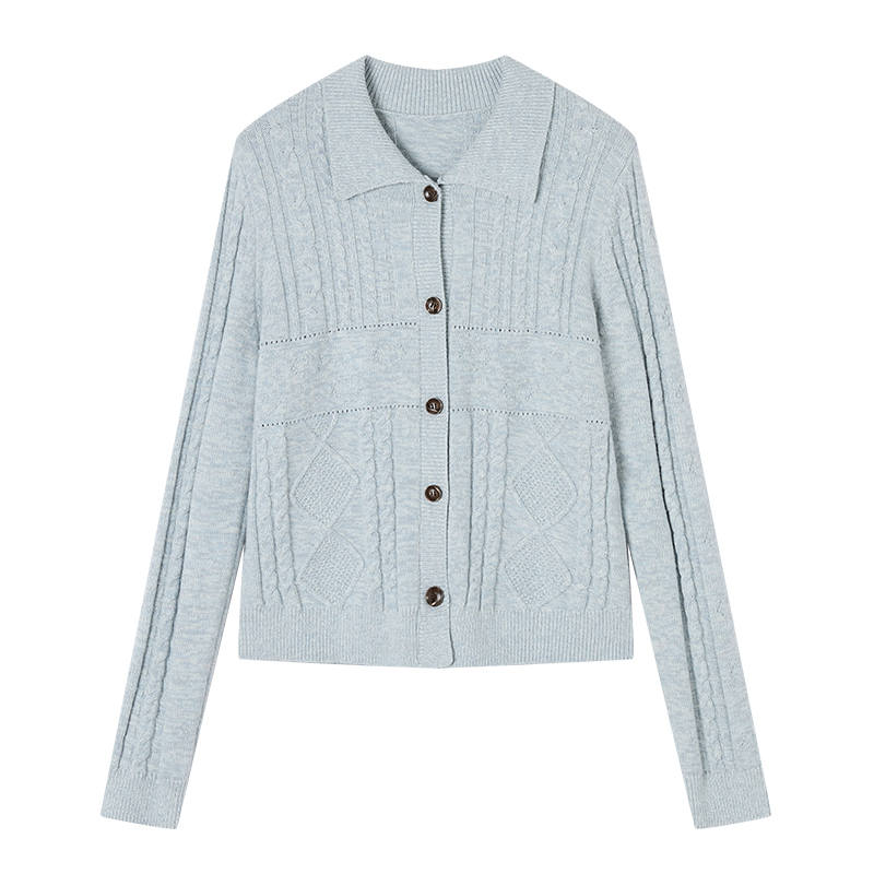 XIANGYING Knitwear Women's Lapel Thin Cardigan
