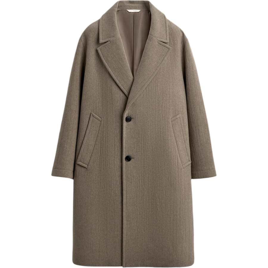 ZARA Coats Men's Brown Lapel Moderate Straight Fit