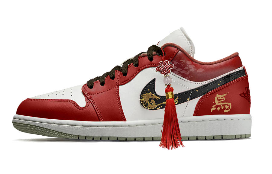 Jordan Jordan Air Jordan 1 Dragon Soaring And Horse Leaping Leather Slip Resistant Abrasion Resistant