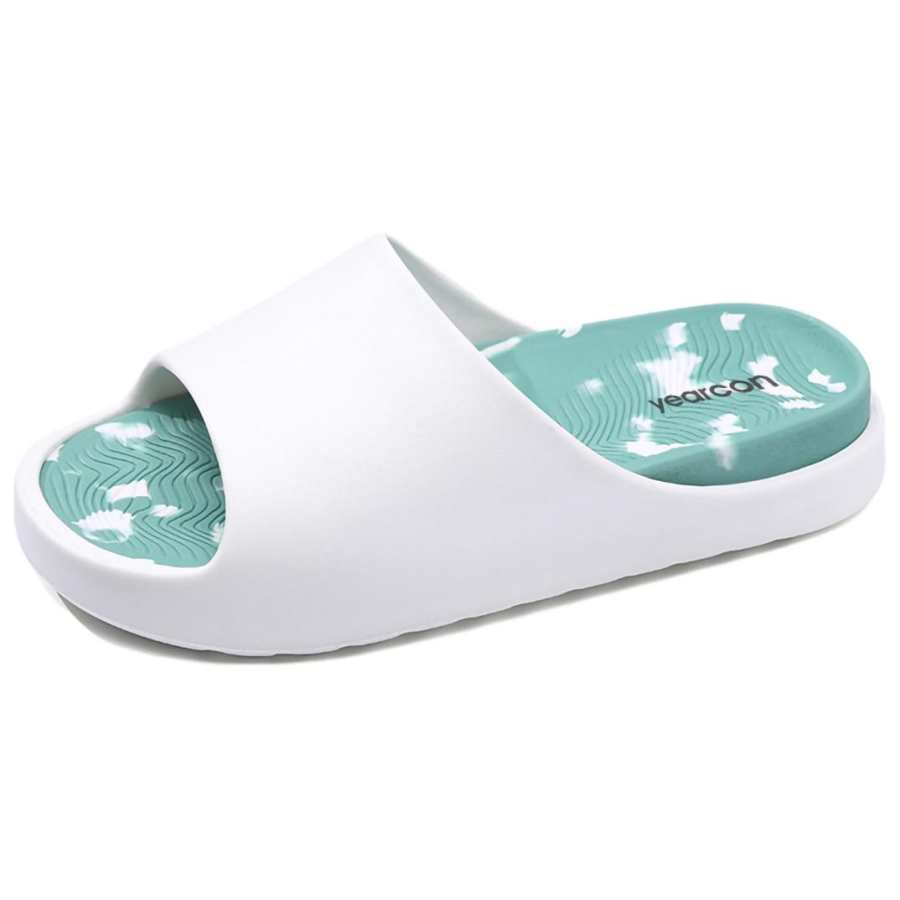YEARCON YEARCON Slide Slippers Unisex White Green Colorway