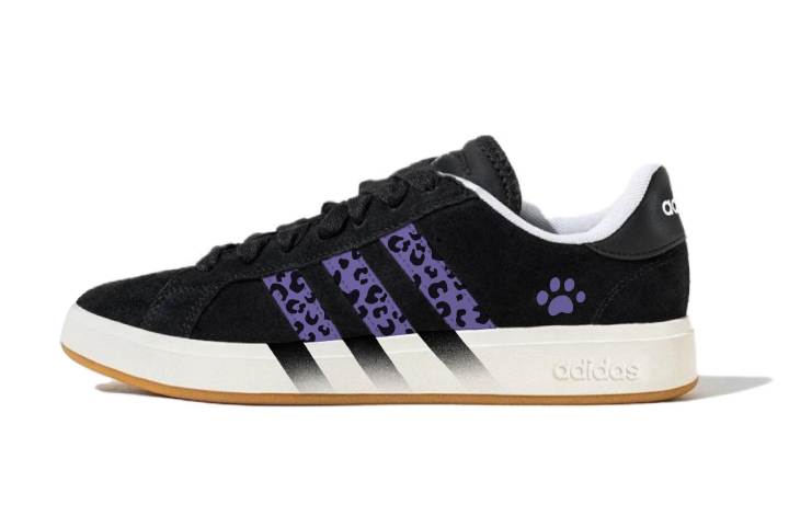 Adidas Adidas Grand Court Base 00s Purple Bear Cow Split Leather Abrasion Resistant Slip Resistant