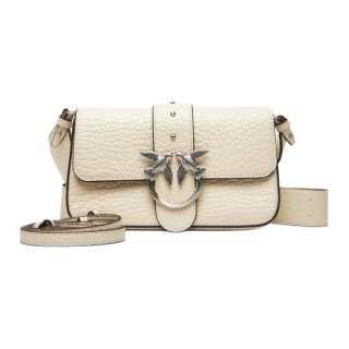 PINKO Cow Leather Crossbody Bags Small Women's White