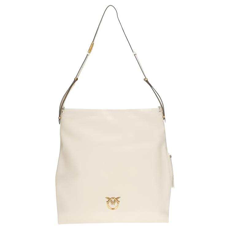 PINKO Cow Leather Shoulder Bag Large Women's White