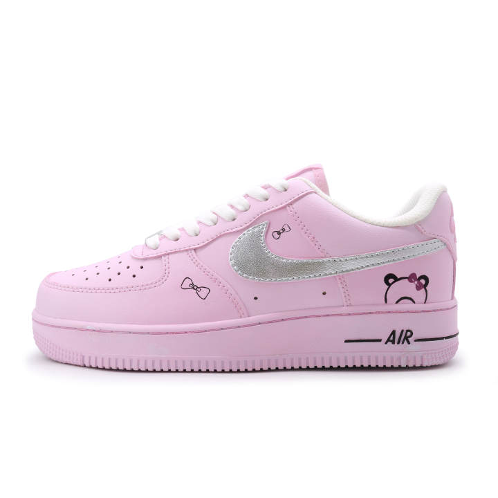 Nike Nike Air Force 1 Sweet Pink Silver Hook, Fashion Trend, Comfortable Versatile Synthetic Leather, Cow Leather