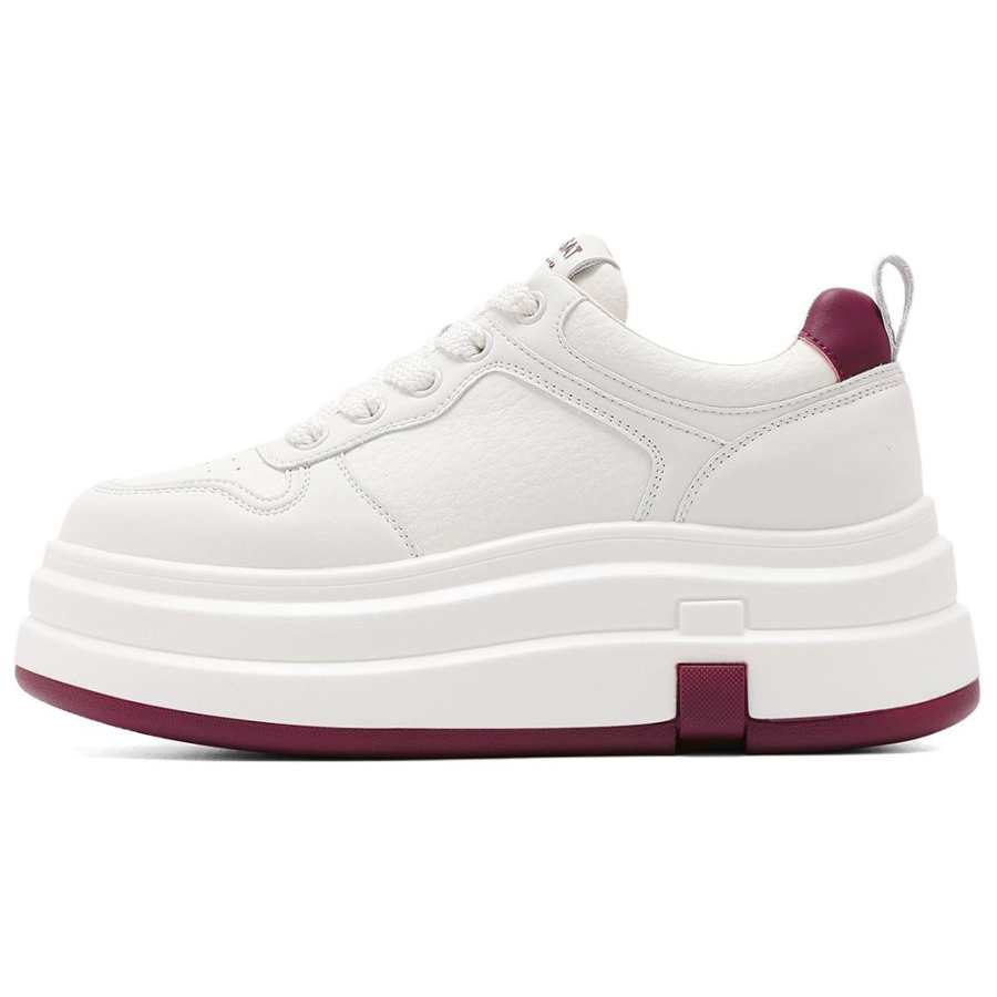 ST&SAT Synthetic Leather, Split Cow Leather Lightweight Low top Skateboard Shoes 6CM Women's