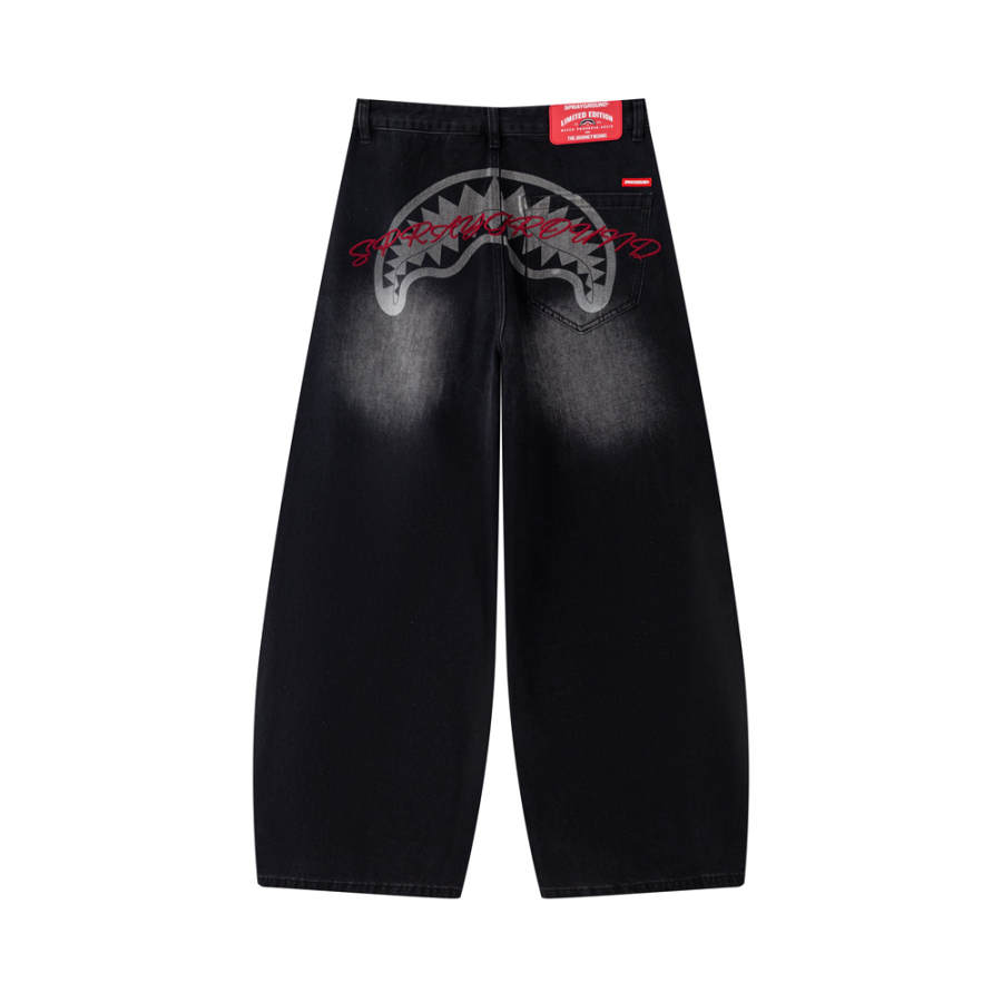 SPRAYGROUND Jeans Unisex Black Moderate Straight Fit Pants