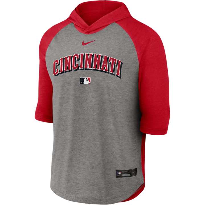 Nike Nike Cincinnati s Authentic Collection Flux Men's Nike Dri-FIT Mlb 3/4-Sleeve Hooded T-Shirt