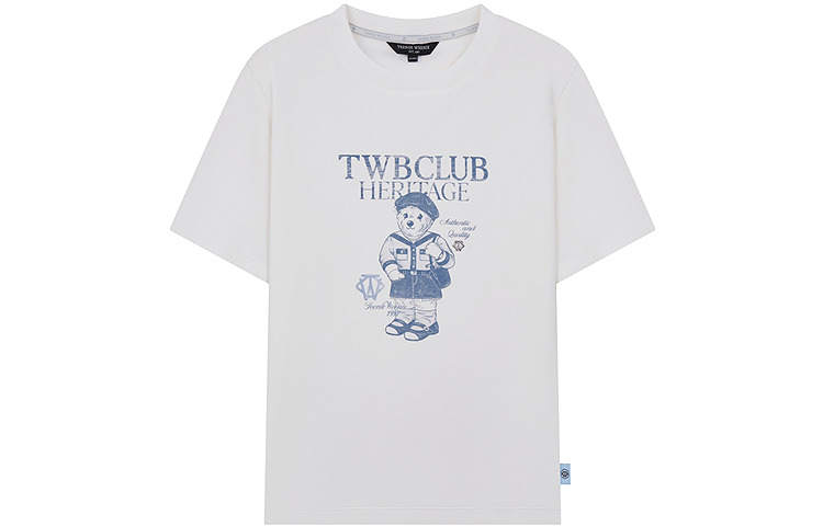 Teenie Weenie T Shirts Women's Ivory White Crew Neck Moderate