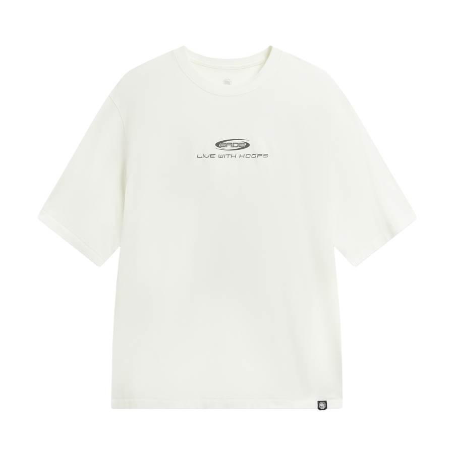 Li-Ning Li Ning BADFIVE T Shirts Men's Ivory Crew Neck Moderate