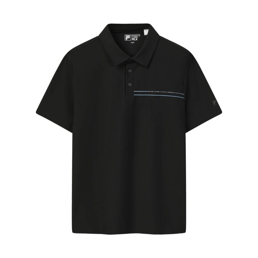 FILA WHITE Polo Shirts Men's Jet Black Moderate