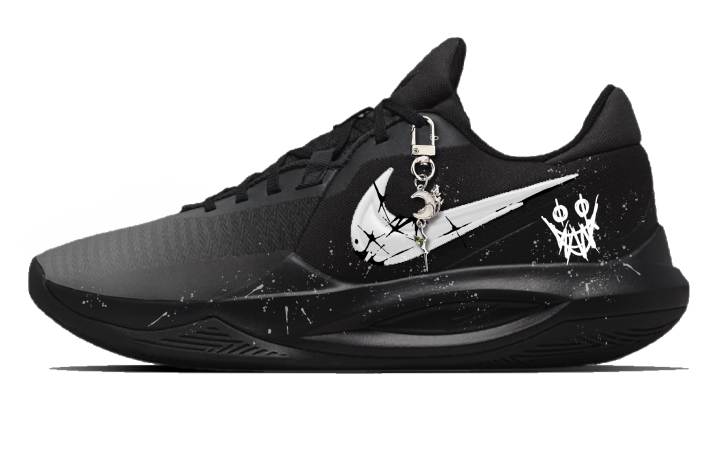 Nike Nike Precision 6 Moon Boat Fabric Abrasion Resistant Slip Resistant Low top Basketball Shoes Men's Black White