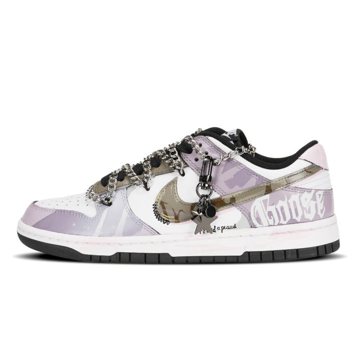 Nike Nike Dunk Black White, Purple Gothic Pink Abrasion Resistant Slip Resistant Abrasion Resistant Slip Resistant Low top