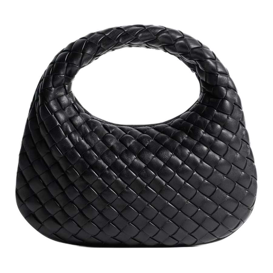 Bottega Veneta Intrecciato Sheepskin Handbag Mini Women's Black