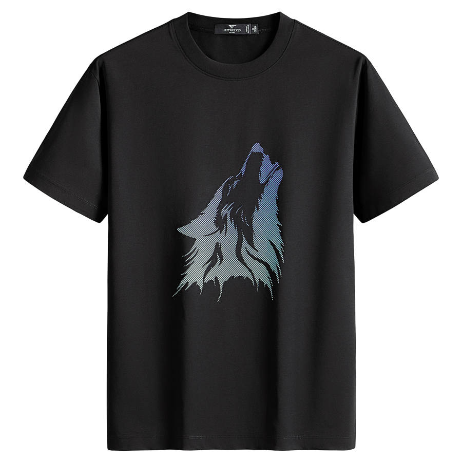 SEPTWOLVES SEPTWOLVES T Shirts Men's Black Crew Neck