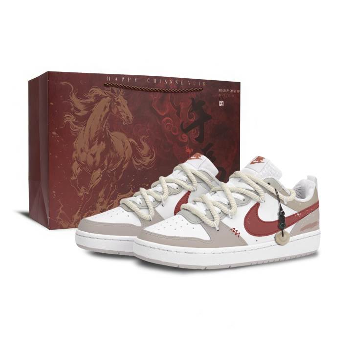Nike Nike Court Borough Red Blessing Spring Collection, Annual Box Low top Kids' Skateboarding Shoes Red Unisex
