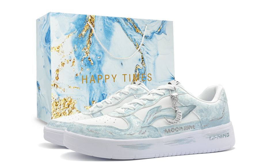 Li-Ning Li Ning Floating Boat White Moonlit Tidal Shadow, Horse Year CNY Synthetic Leather