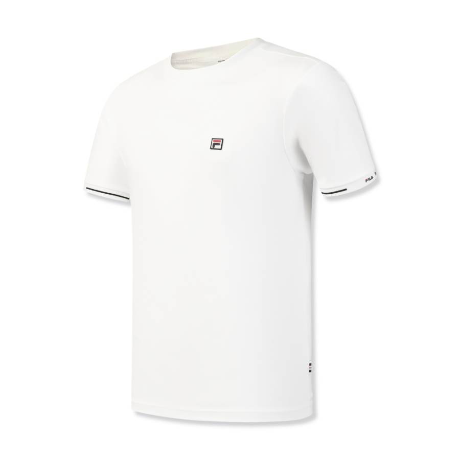 FILA Tennis T Shirts Men's Cloud White Crew Neck Moderate Straight Fit
