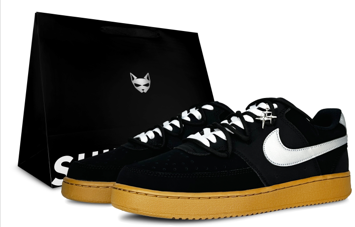 Nike Nike Court Vision 1 Dimensional Wave, Shimmery Cat Waterproof Low top Skateboard Shoes Men's Flowing Silver